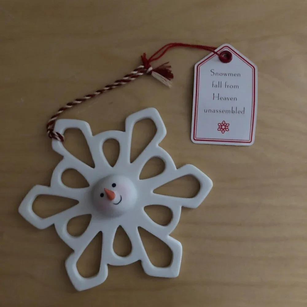 Hallmark 2007 White Snowman Snowflake by Ruth Donikowski 4
